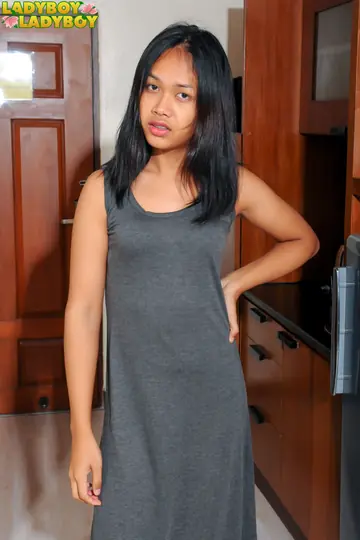Asian Trans Woman Lifts Her Skirt to Show Hairy Cock