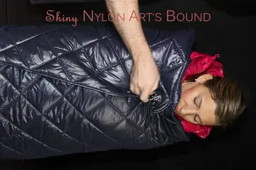 Woman in Stockings Bound Under Heavy Layers