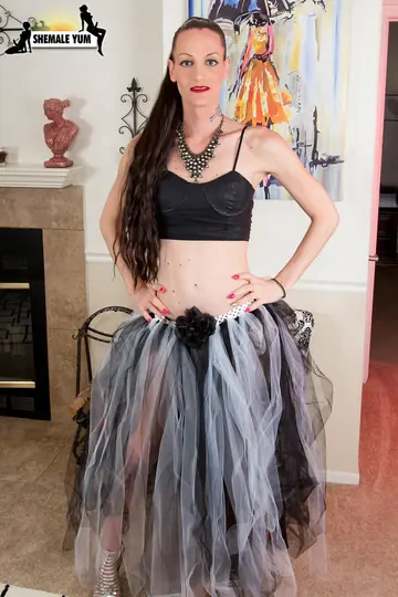 Mature Trans Woman Undresses for Sex and Kisses Her Partner
