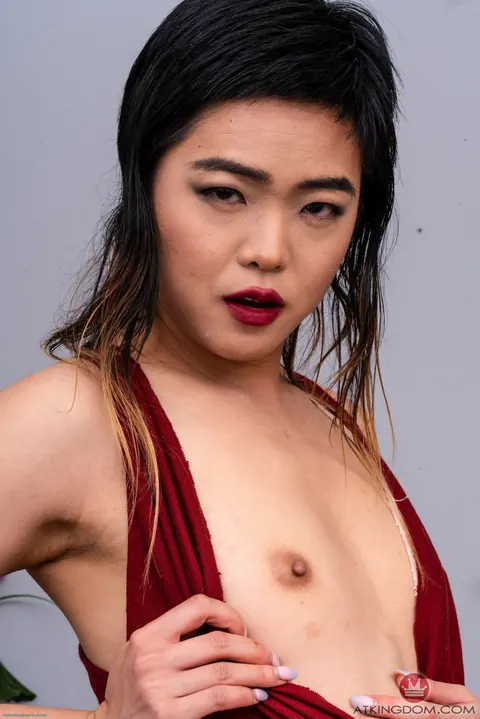 Roxane Lee: Slim Asian Brunette in Heels Spreads Her Pussy – photo 2 of 21
