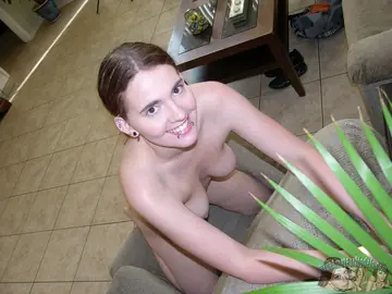 Thick Amateur with Big Tits Spreads Her Shaved Pussy