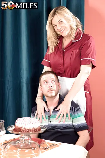 Busty Blonde MILF Swallows Cum After Deep Blowjob