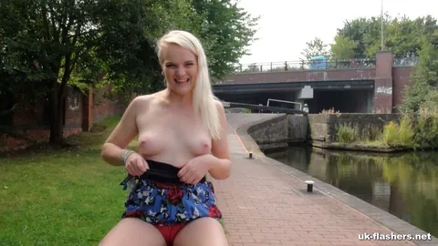 Carly Rae: British Blonde Amateur Fingers Her Shaved Pussy Outdoors – photo 3 of 16