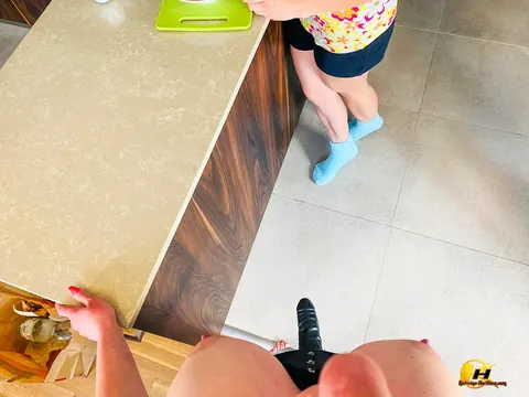 Katerina Hartlova: Thick Blonde MILF Takes a Strap-On in the Kitchen – photo 2 of 16