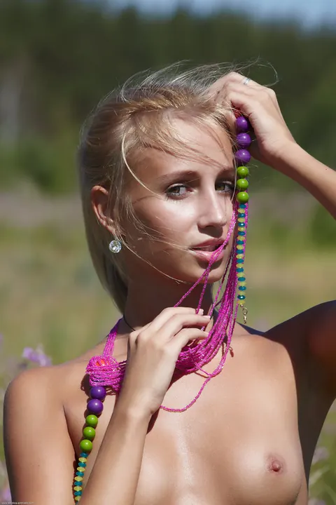 Petite Blonde with Big Tits Spreads Her Legs in the Forest – photo 2 of 20