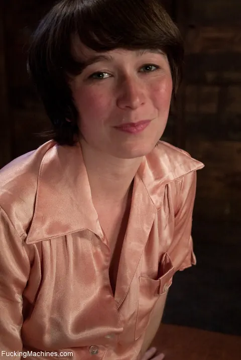 Claudia LeNoir: Short-Haired Brunette Masturbates with a Toy While Bound – photo 1 of 21