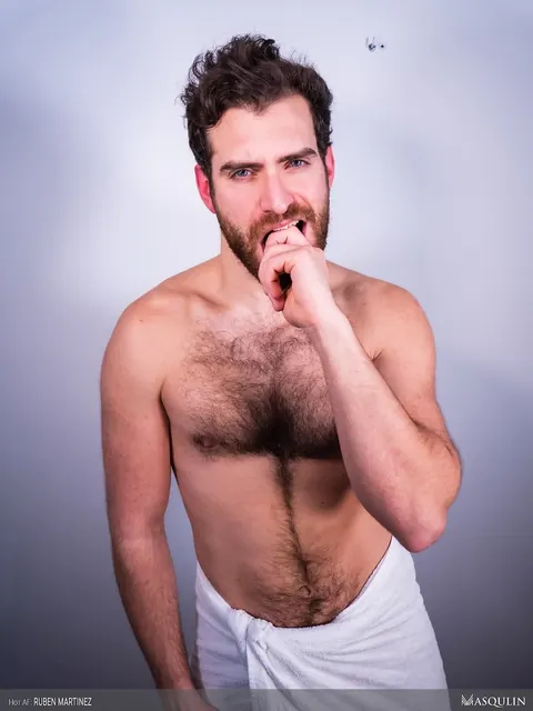 Bearded Hairy Man Strokes His Big Cock and Toys His Ass – photo 2 of 18