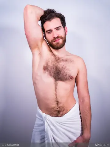 Bearded Hairy Man Strokes His Big Cock and Toys His Ass