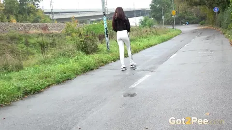 Maddi Black: Busty Brunette Drops Her Pants and Pisses in a Public Bathroom – photo 14 of 14