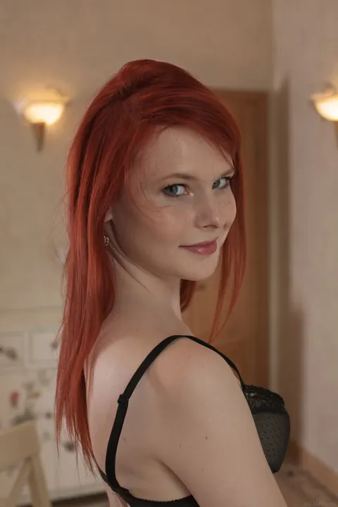 Pale Redhead Strips Out of Her Lingerie and Spreads Wide – photo 3 of 21
