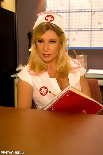 Blonde Nurse in Uniform Sucks Cock and Takes Anal Doggy Style
