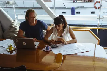 European Woman Sucks and Rides Her Man on a Boat Deck in Shorts
