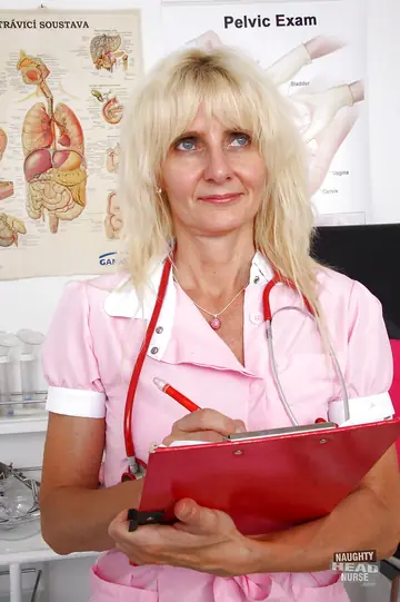 Mia Hot – Mature Blonde in Costume and Stockings Masturbates with a Dildo