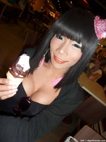Asian Trans Woman Undresses and Shows Her Big Tits and Cock Outdoors