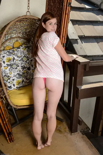 PAWG Redhead Pulls Aside Her Panties and Spreads Her Hairy Pussy