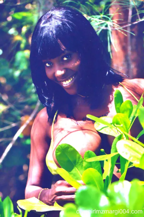 Marguerite Martin: Tall Ebony Brunette in a Bikini Spreads Her Legs Outdoors – photo 14 of 15