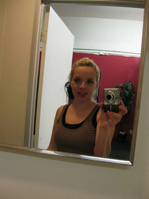 PAWG with Pierced Nipples Takes Mirror Selfies Spreading Wide – photo 9 of 21
