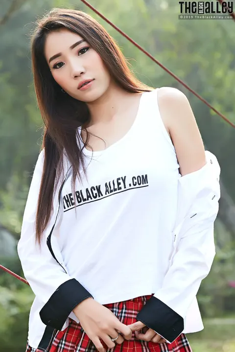 Thick Asian Brunette Flashes Her Tits and Ass in a Short Skirt – photo 3 of 16