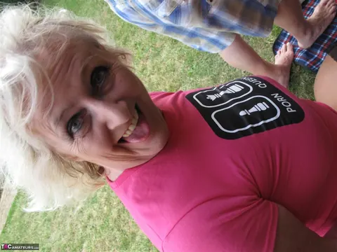 Mature BBWs Suck and Take Anal in the Garden Orgy – photo 13 of 16