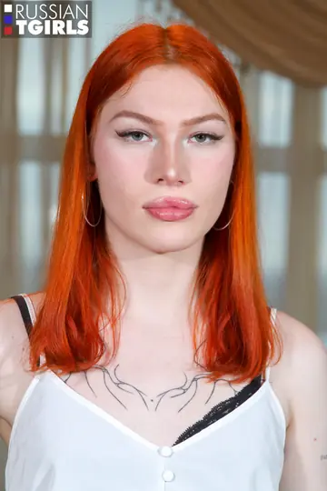 Thick Redhead Trans Babe Works a Dildo in Her Ass