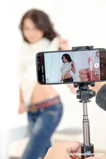 Brunette in Jeans Gives a Blowjob and Gets Fucked