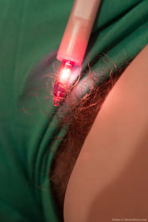 Busty Brunette in Panties Fingers Her Hairy Pussy for Christmas – photo 1 of 18