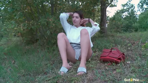 Diana Sweet: European Brunette Lifts Her Skirt and Pisses Outdoors – photo 6 of 15