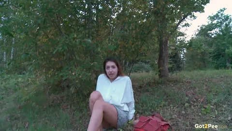 Diana Sweet: European Brunette Lifts Her Skirt and Pisses Outdoors – photo 3 of 15