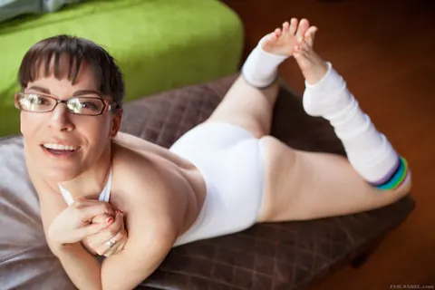 Dana DeArmond: Brunette PAWG in Socks and Glasses Spreads Wide – photo 4 of 15
