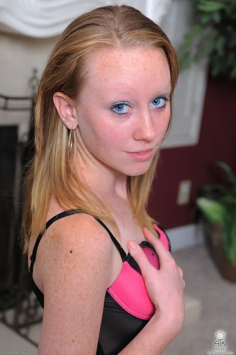 Pale Petite Woman Strips Nude and Poses for the Camera – photo 2 of 21