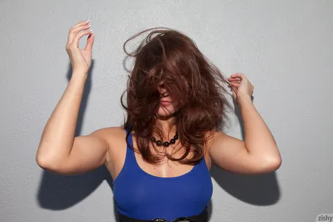 Stephy Parker: Brunette with Natural Tits Spreads Her Legs While Clothed – photo 2 of 11