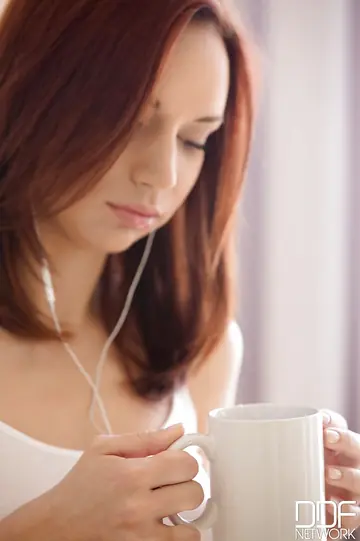 European Redhead in Panties Fingers Herself and Spreads Wide