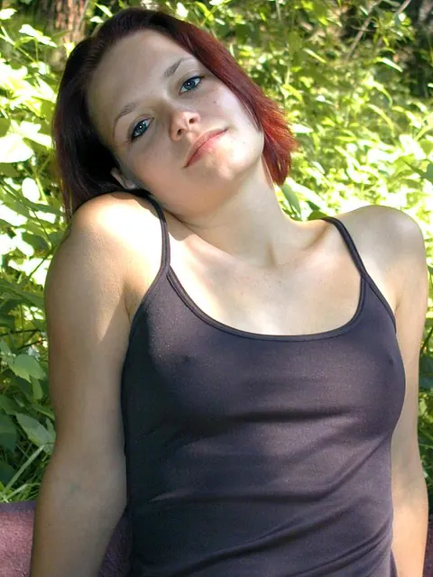 Redhead in Panties and Socks Spreads Her Pussy Outdoors – photo 20 of 20