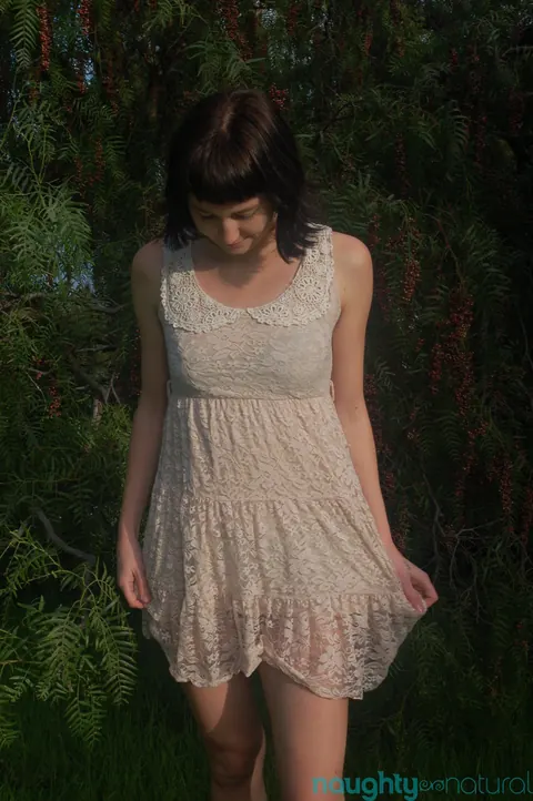 Coral Aorta: Pale Skinny Brunette with Hairy Pussy Fingers Herself Outdoors – photo 6 of 21