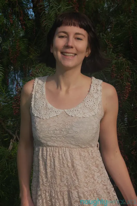 Coral Aorta: Pale Skinny Brunette with Hairy Pussy Fingers Herself Outdoors – photo 7 of 21
