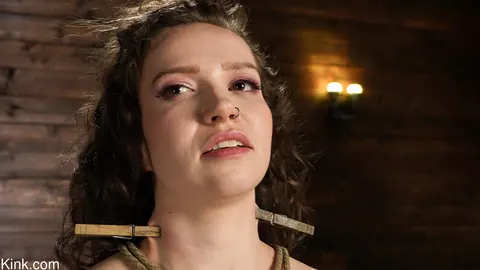Hazel Paige: Brunette Hogtied Nude in Bondage – photo 3 of 21
