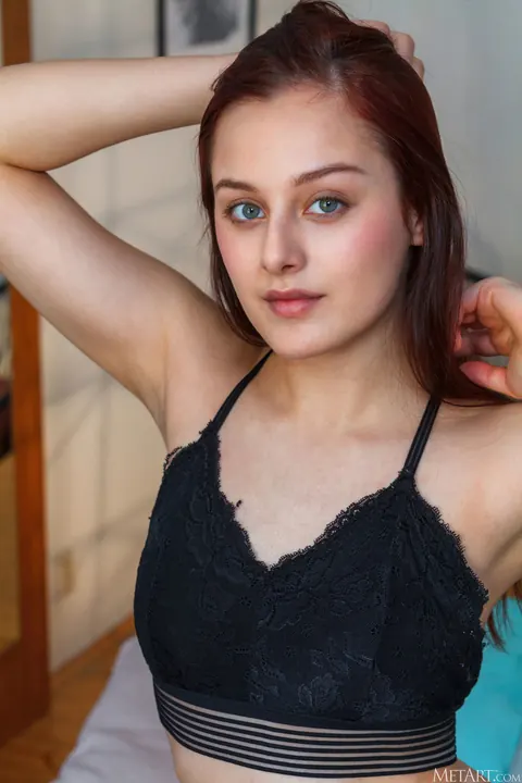 Olivia Honey: Brunette Arches Back and Poses Nude Showing Her Small Natural Tits – photo 5 of 21