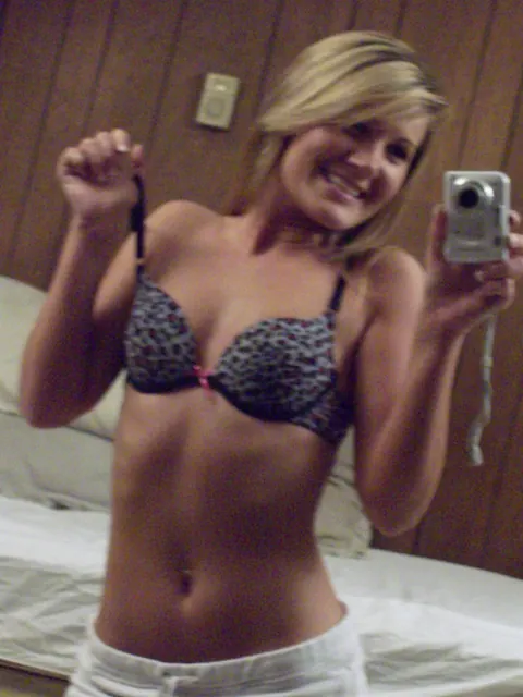 Amateur Blonde Strips and Kisses Her Partner by the Mirror – photo 17 of 21