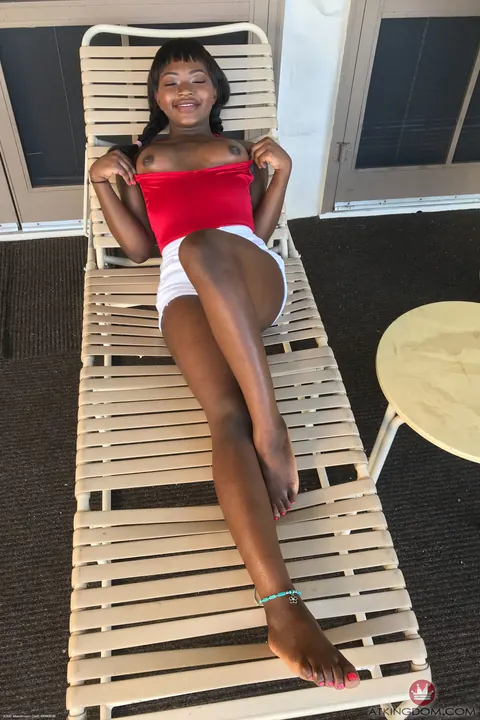 Noemie Bilas: Petite Ebony Brunette Spreads Her Pussy and Shows Her Feet Outdoors – photo 3 of 20