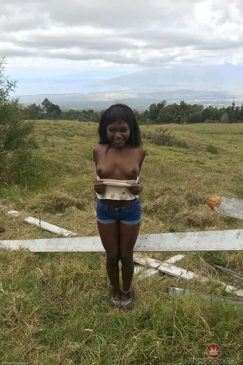 Noemie Bilas: Petite Ebony Brunette Spreads Her Pussy and Shows Her Feet Outdoors – photo 6 of 20