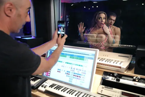 Richelle Ryan: Thick Brunette MILF Fucks in a Music Studio Dress and Heels – photo 11 of 21