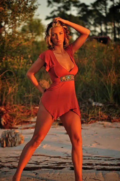 Marilyn Winters: Busty Blonde Strips Out of Her Summer Dress Outdoors – photo 5 of 20