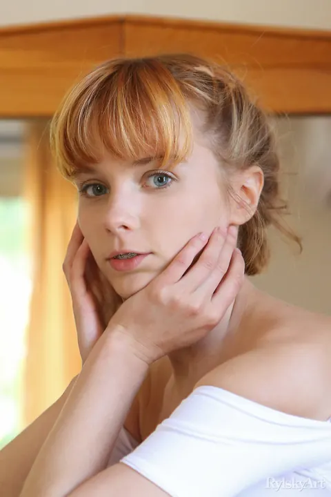 Marta Gromova: Redhead with Short Hair Pulls Her Panties Aside – photo 4 of 16
