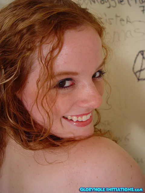 Curly African Redhead Strips Off Her Jeans for Gloryhole Blowjob – photo 5 of 21