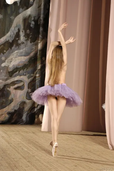 Slim Brunette Ballerina Undresses and Shows Her Small Tits – photo 11 of 21