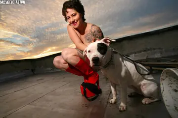 Tattooed Brunette MILF with Big Natural Tits Poses Nude Outdoors in Heels