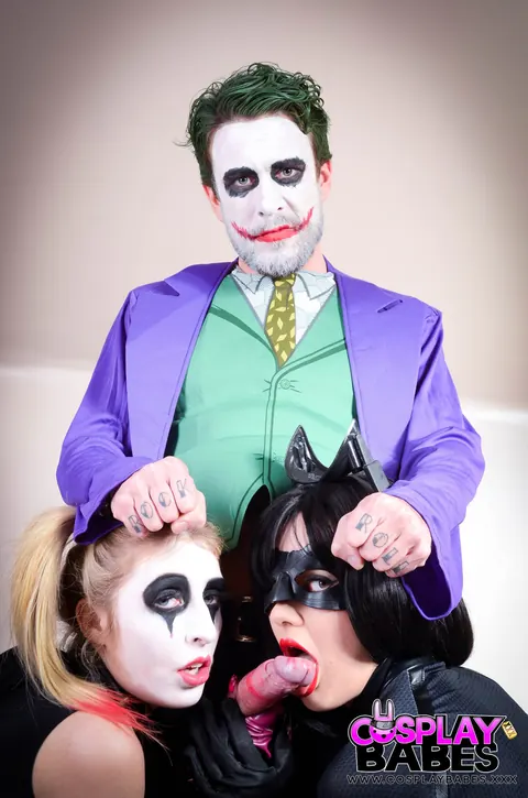 Jessica Jensen: Blonde in Costume and Glasses Sucks Cock in a Threesome – photo 15 of 21