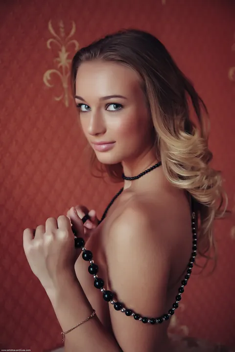 Amy Moore: Petite Curly Blonde in Stockings Spreads Her Shaved Pussy – photo 15 of 20