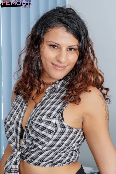Trans Woman in Sheer Panties Poses and Bares Her Body – photo 2 of 16