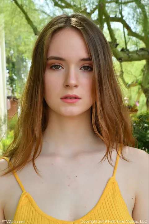 Hazel Moore: Busty Brunette in Shorts Flashes Her Tits and Spreads Her Pussy Publicly – photo 12 of 20